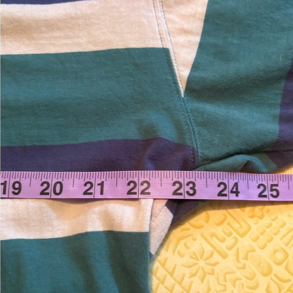 Vintage Dockers Green and Cream Striped Polo Shirt - Picture 7 of 10